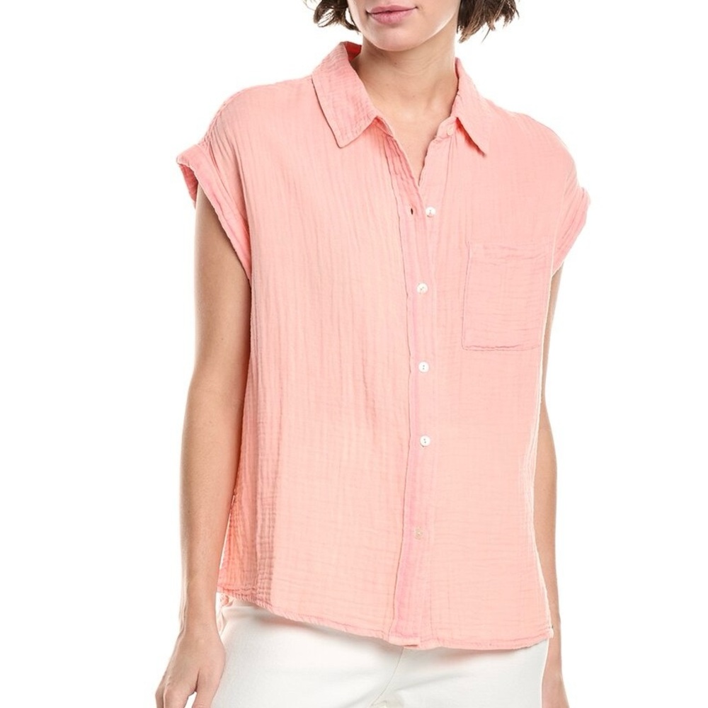 Nanette Nanette Lepore 100% Cotton Crinkle Gauze Style Top Women’s, Pink, Small